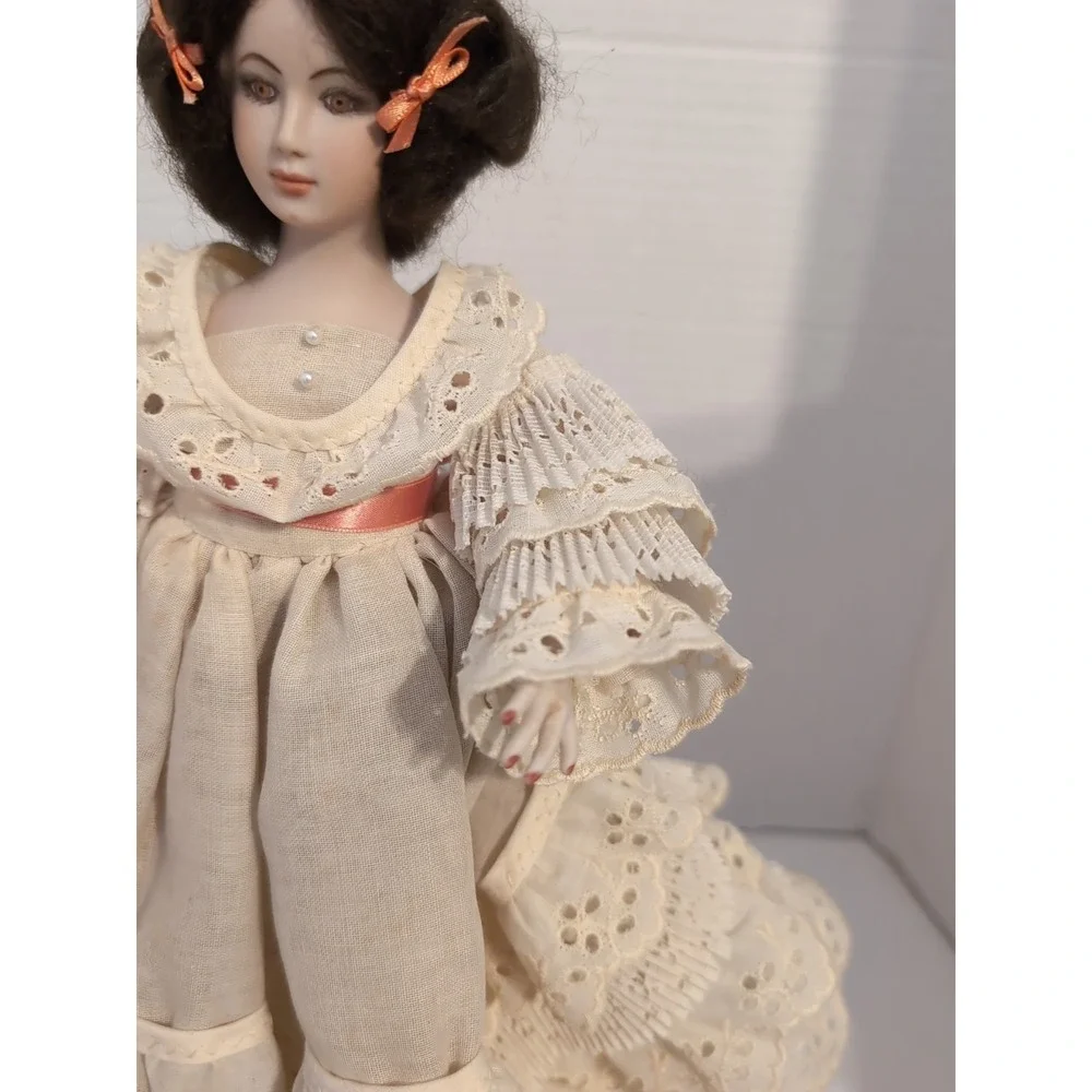 Vintage Porcelain Doll With‎ Stand
